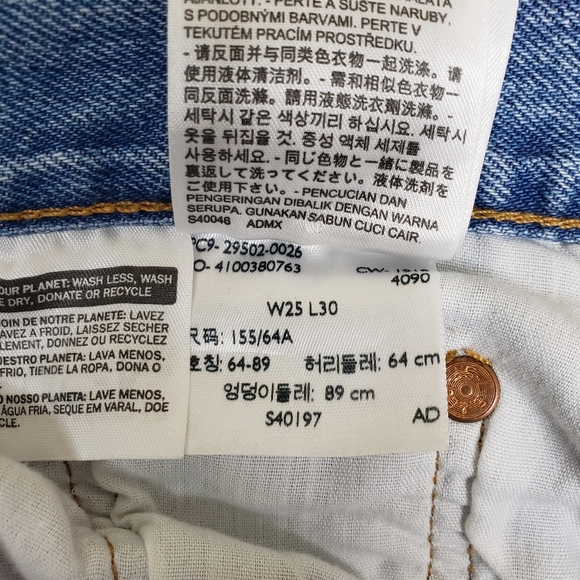 Levi's Premium 501 Skinny Button Fly Jeans Womens 25 - Picture 13 of 13